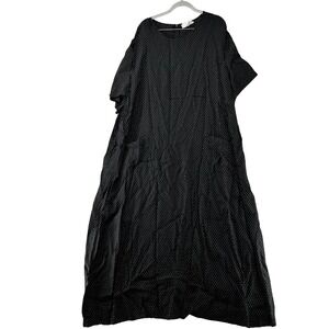 Ulla Popken Polka Dot Maxi Dress Pockets Plus Size Black White‎ 28/30